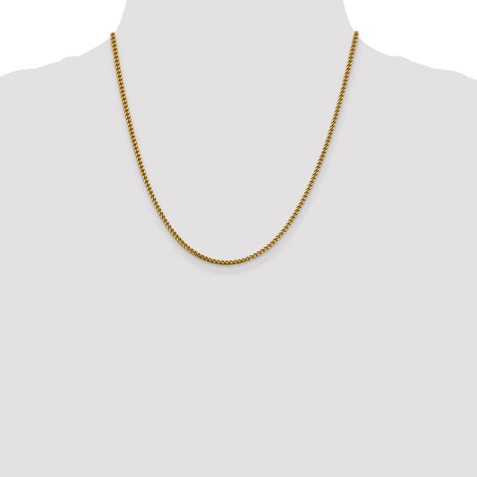 14K Yellow Gold 2.4mm Franco Chain