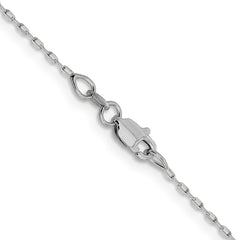 14K White Gold 1mm Diamond-cut Open Long Link Cable Chain
