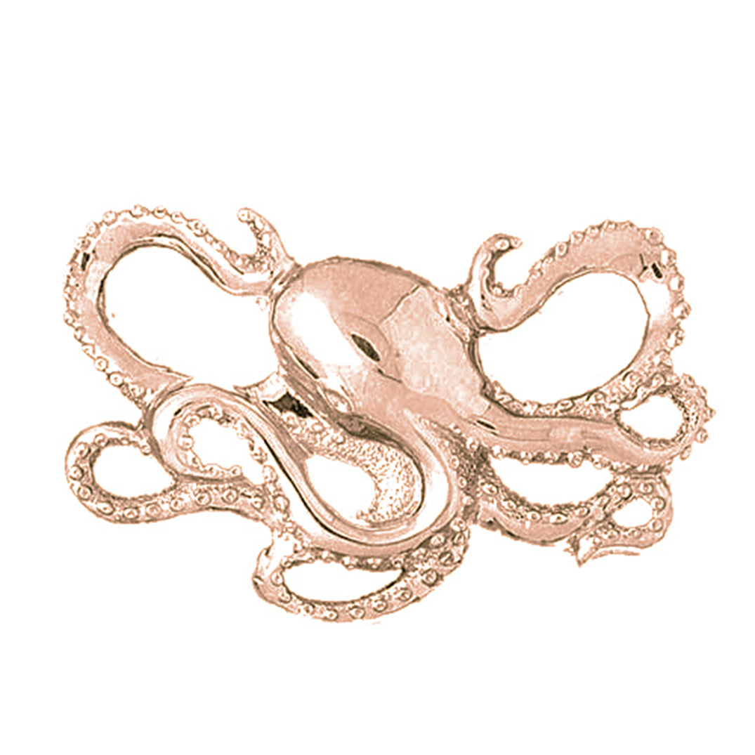 10K, 14K or 18K Gold Octopus Pendant