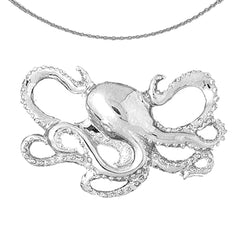 Oktopus-Anhänger aus 10 Karat, 14 Karat oder 18 Karat Gold