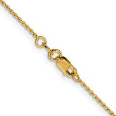 Cadena de eslabones ovalados con talla de diamante de 1,15 mm en oro amarillo de 14 quilates