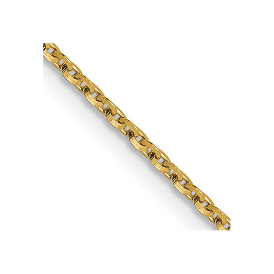14K Yellow Gold 1.15mm Diamond-cut Oval Link Chain