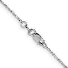 14K White Gold 1.15mm Diamond-cut Oval Link Chain