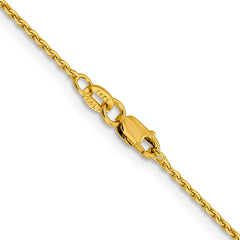 Cadena de eslabones ovalados con talla de diamante de 1,40 mm en oro amarillo de 14 quilates
