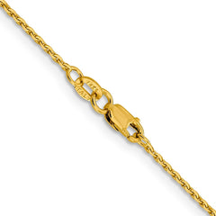 14K Yellow Gold 1.40mm Diamond-cut Oval Link Chain