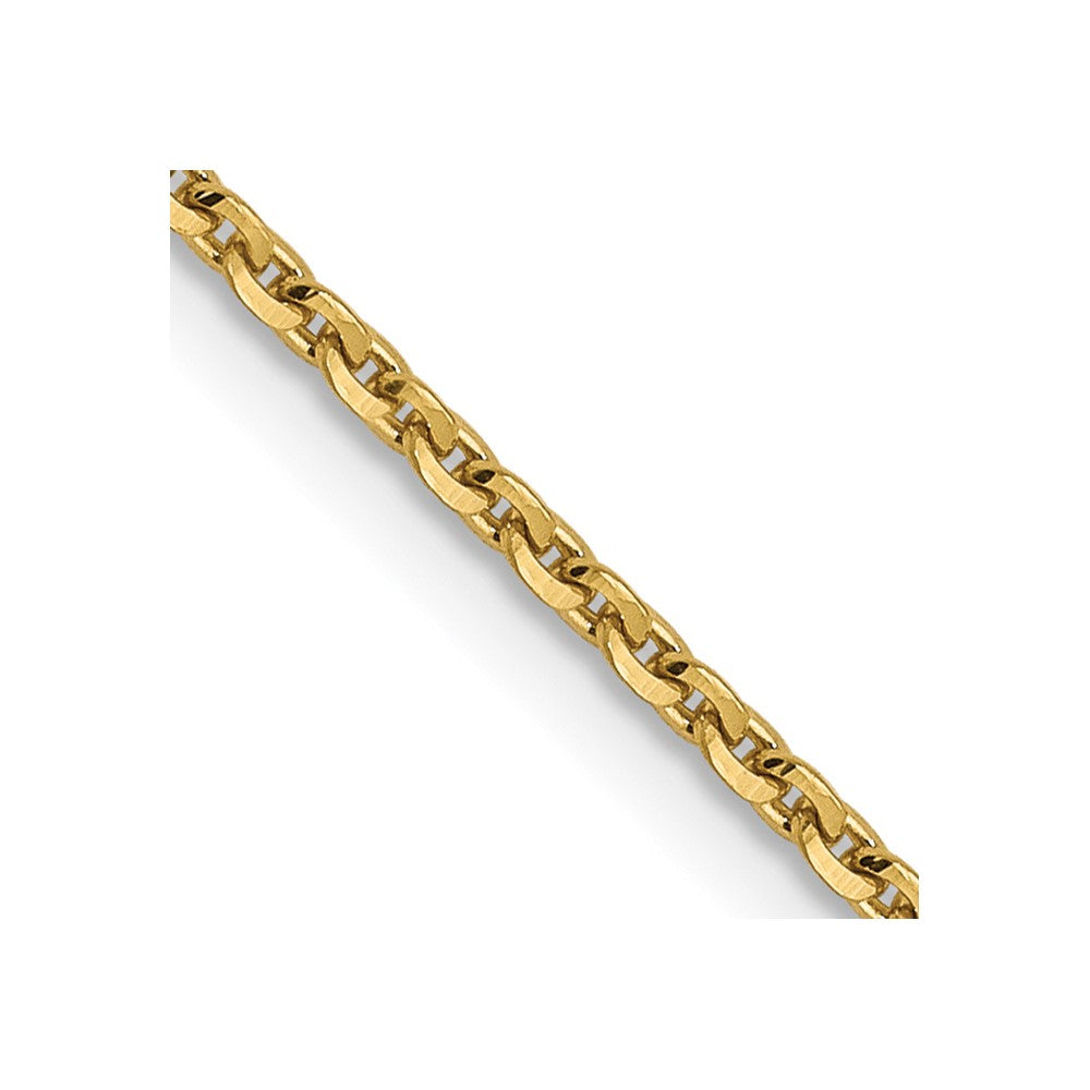 14K Yellow Gold 1.40mm Diamond-cut Oval Link Chain