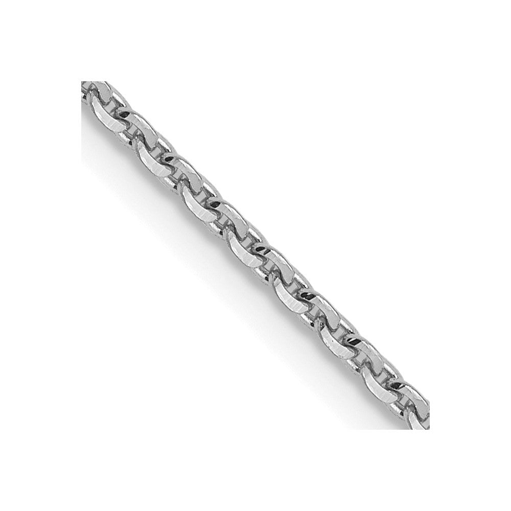 14K White Gold 1.40mm Diamond-cut Oval Link Chain