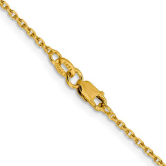 14 Karat Gelbgold, 1,5 mm, Rolo-Kette mit Diamantschliff