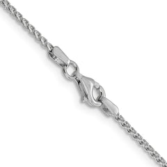 14K White Gold 1.4mm Diamond-cut Open Franco Chain