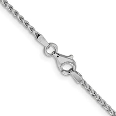 14K White Gold 1.6mm Diamond-cut Open Franco Chain