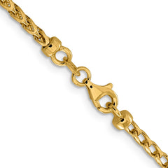 Cadena Franco abierta con talla de diamante de 2,45 mm en oro amarillo de 14 quilates