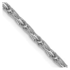 14K White Gold 1.6mm Diamond-cut Long Link Franco Chain