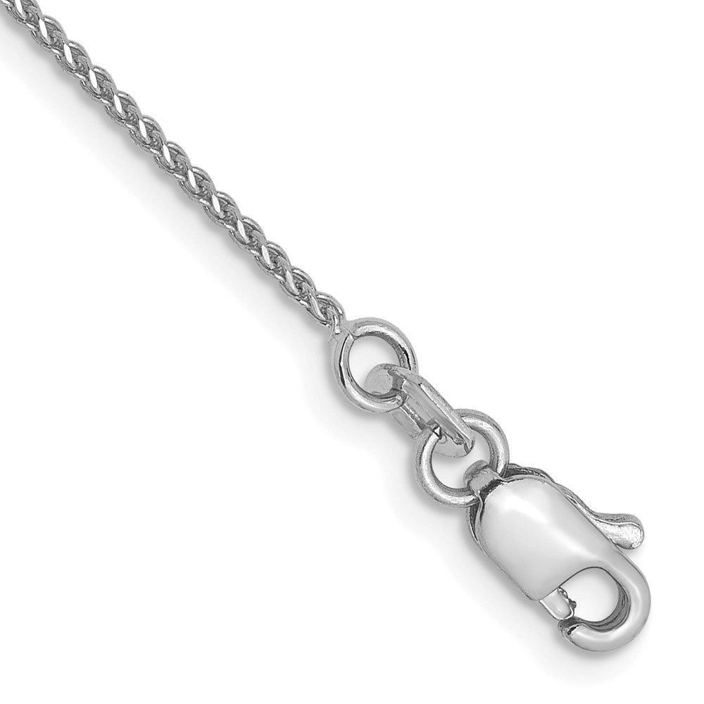 14K White Gold 1mm Diamond-cut Spiga Chain