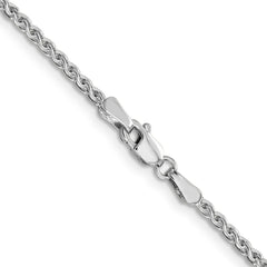 14K White Gold 1.8mm Solid Diamond-cut Spiga Chain