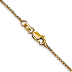 Cadena Spiga de oro amarillo de 14 quilates de 1 mm con talla de diamante