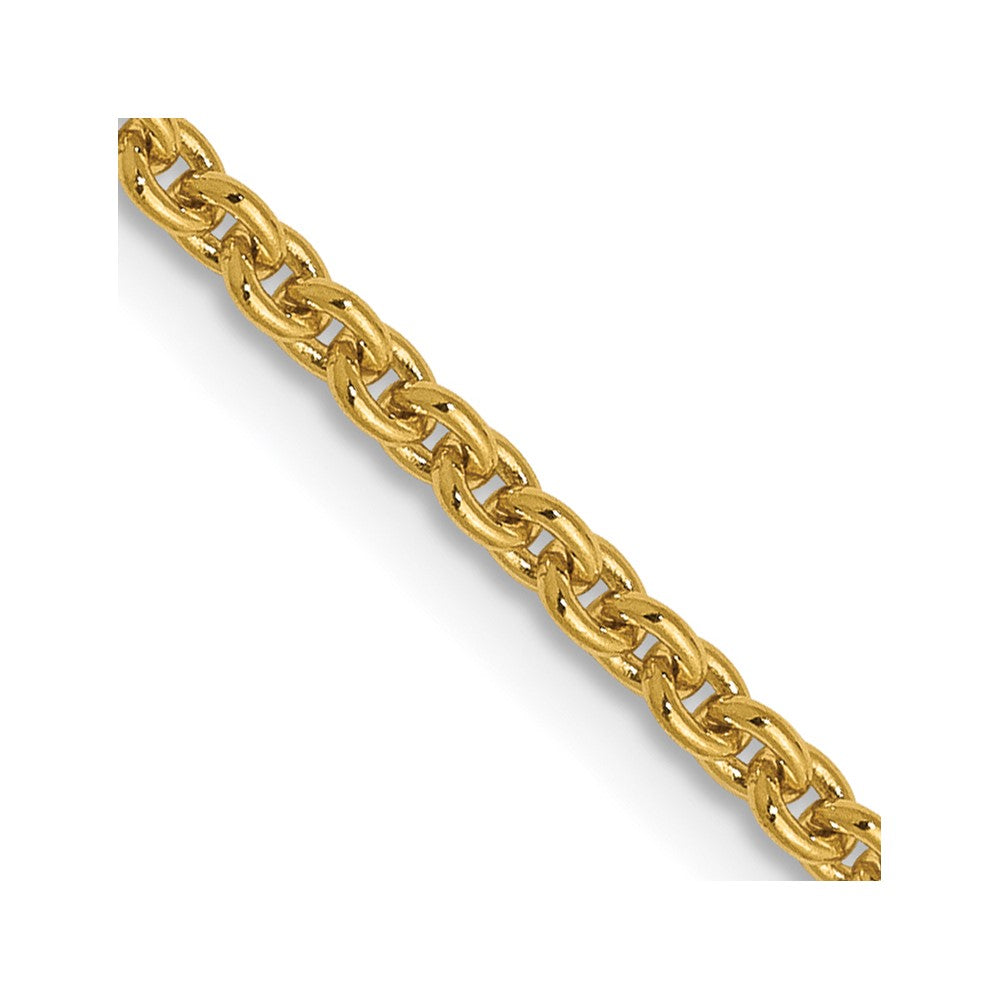 14K Yellow Gold 1.95mm Round Cable Chain