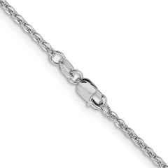 14K White Gold 1.95mm Flat Cable Chain