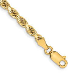 14K Yellow Gold 3.25mm Diamond-cut Rope Chain