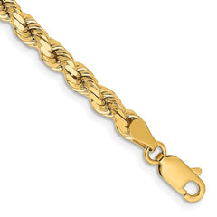 14K Yellow Gold 4.25mm Diamond-cut Rope Chain
