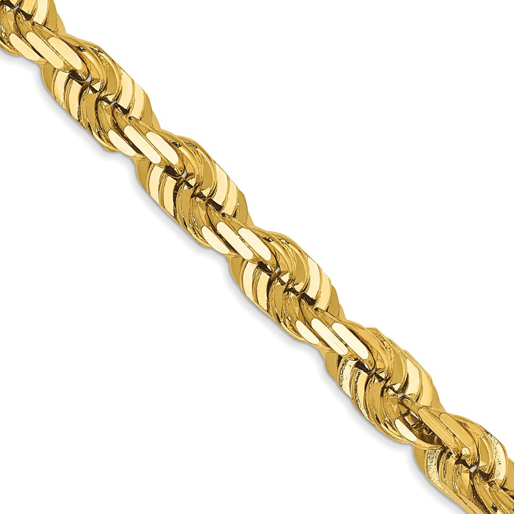 14K Yellow Gold 5.5mm Diamond-cut Rope Chain