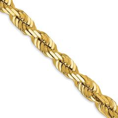 14K Yellow Gold 5.5mm Diamond-cut Rope Chain