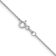 14K White Gold 1.05mm Diamond-cut Rolo Chain