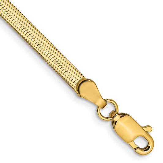 14K Yellow Gold 3mm Silky Herringbone Chain