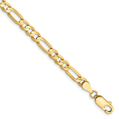 14K Yellow Gold 4.5mm Concave Open Figaro Chain