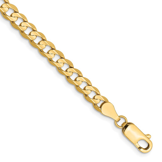 14K Yellow Gold 4.5mm Open Concave Curb Chain