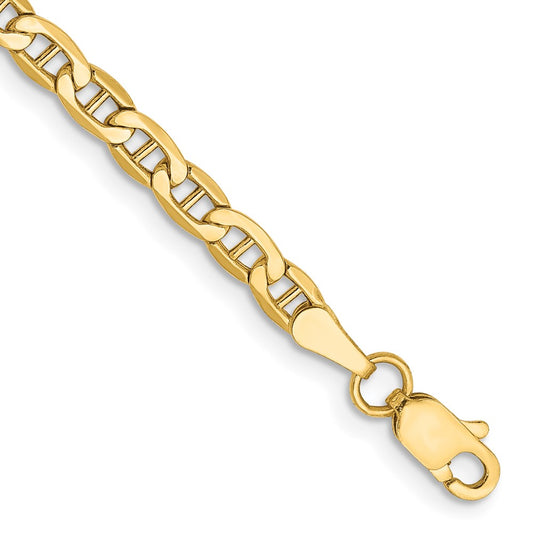 14K Yellow Gold 3.2mm Semi-Solid Anchor Chain