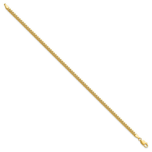 14K Yellow Gold 3.5mm Solid Miami Cuban Chain