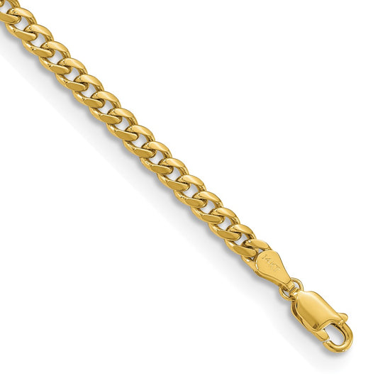 14K Yellow Gold 4.25mm Solid Miami Cuban Chain