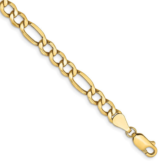 14K Yellow Gold 5.75mm Semi-Solid Figaro Chain
