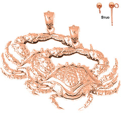 14K or 18K Gold Crab Earrings
