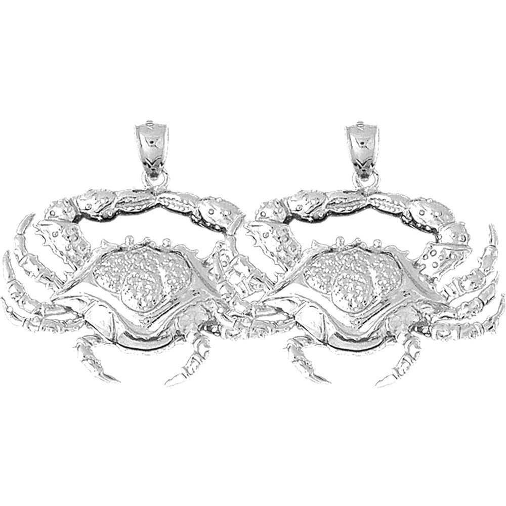 Sterling Silver 35mm Crab Earrings