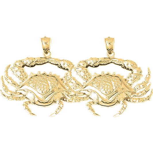 Yellow Gold-plated Silver 35mm Crab Earrings