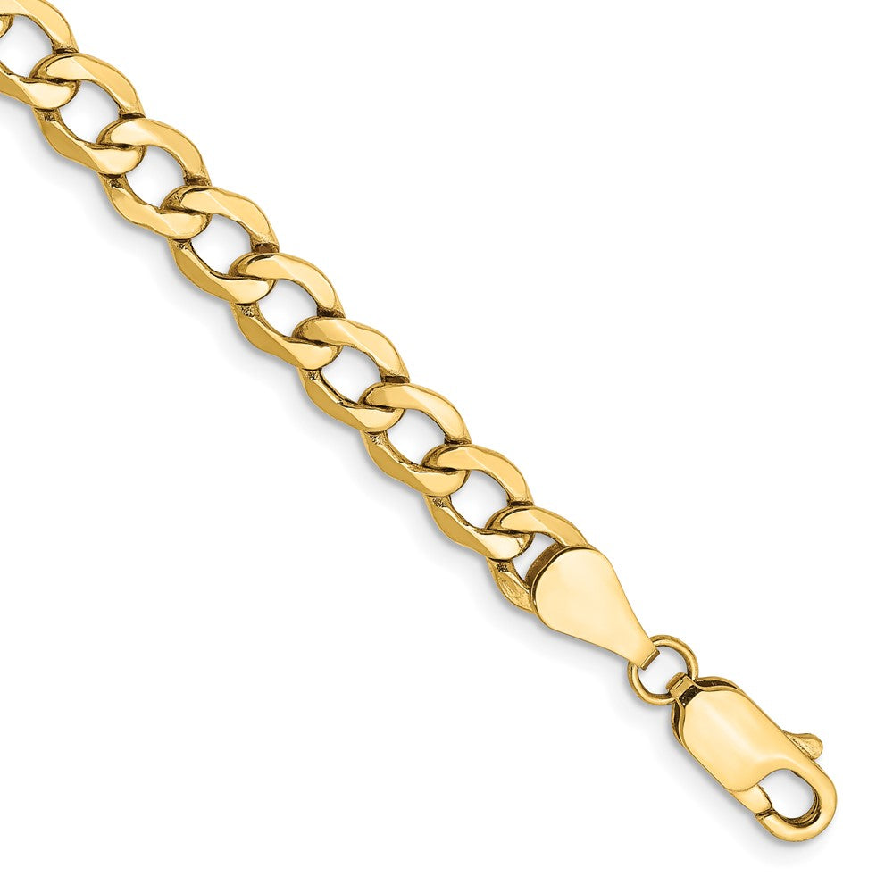 14K Yellow Gold 5.25mm Semi-Solid Curb Chain