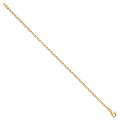 14K Yellow Gold 2.2mm Solid Beveled Diamond-cut Paperclip Chain