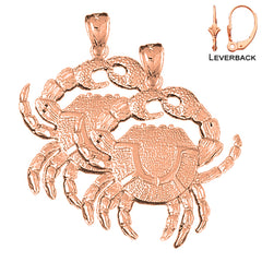 14K or 18K Gold Crab Earrings