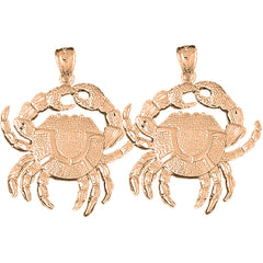14K or 18K Gold 40mm Crab Earrings