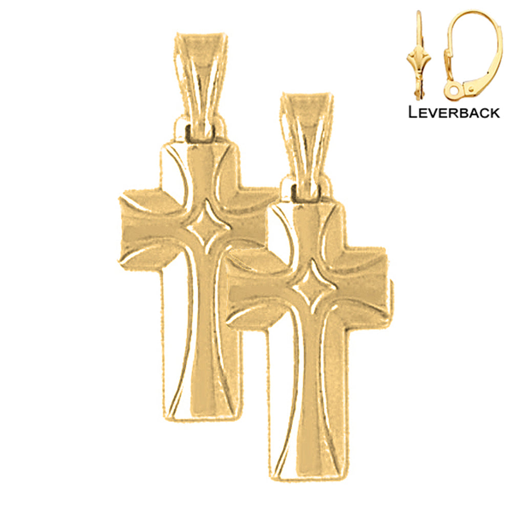 Aretes de Cruz Latina en Oro de 14K o 18K