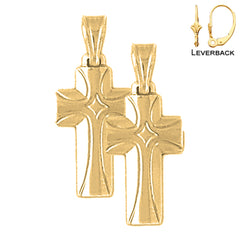 14K or 18K Gold Latin Cross Earrings