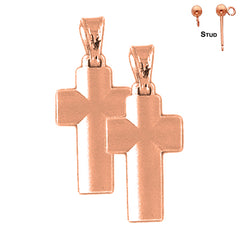 14K or 18K Gold Latin Cross Earrings