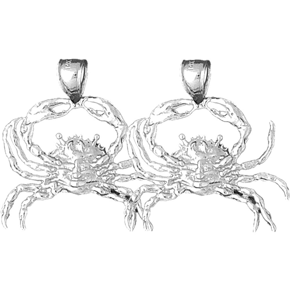 Sterling Silver 30mm Crab Earrings