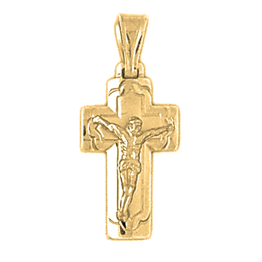 14K or 18K Gold Latin Crucifix Pendant