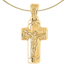 14K or 18K Gold Latin Crucifix Pendant