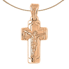 14K or 18K Gold Latin Crucifix Pendant