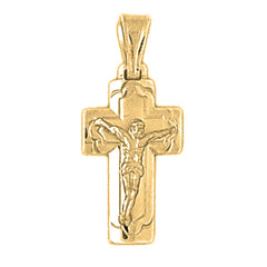 14K or 18K Gold Latin Crucifix Pendant