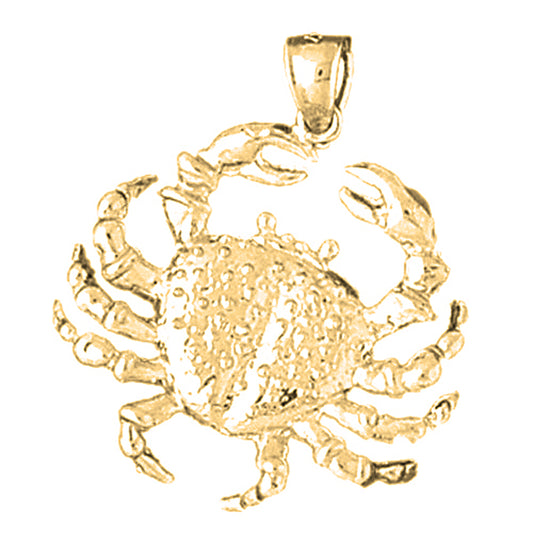 10K, 14K or 18K Gold Crab Pendant