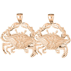 14K or 18K Gold 34mm Crab Earrings